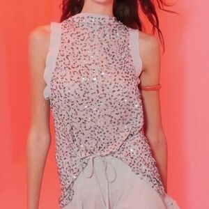 Chloe runway silk sequin embellished top